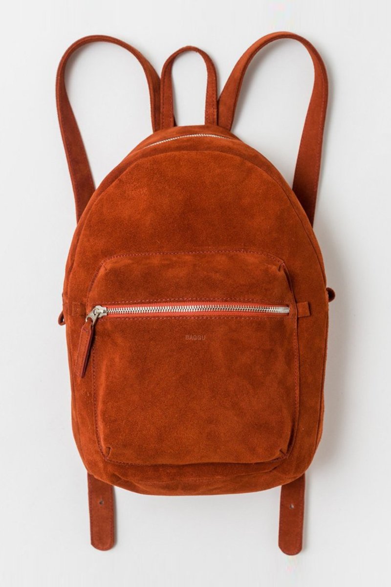 baggu nubuck leather backpack Women's Edge Suede Chocolate Brown Keith Haring and Sandy Liang always sell like hotcakes. BAGGU Canvas Backpack | Used,