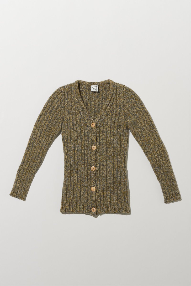 Baserange Troy Wool Cardigan - Blue Yellow | Garmentory