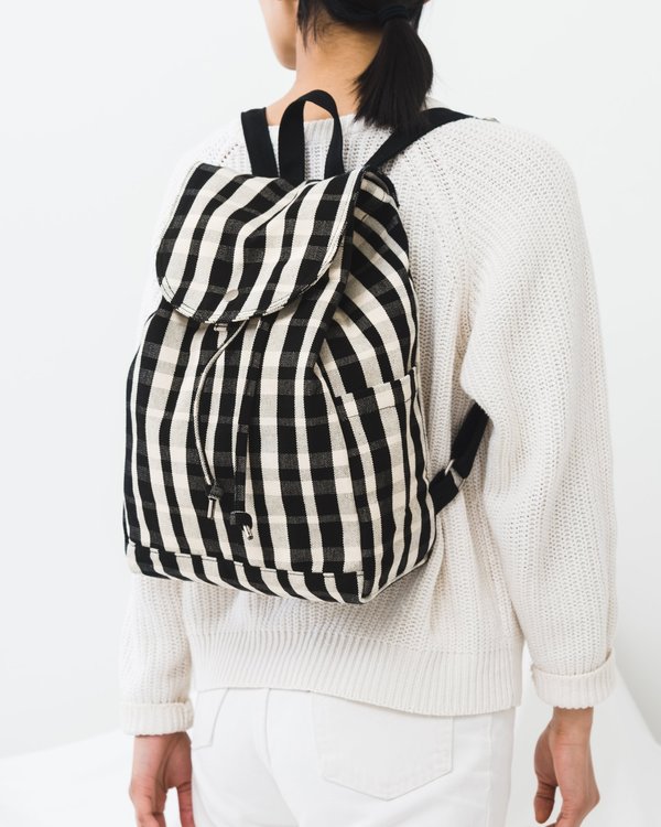 BAGGU Drawstring Backpack - Plaid | Garmentory display picture 2