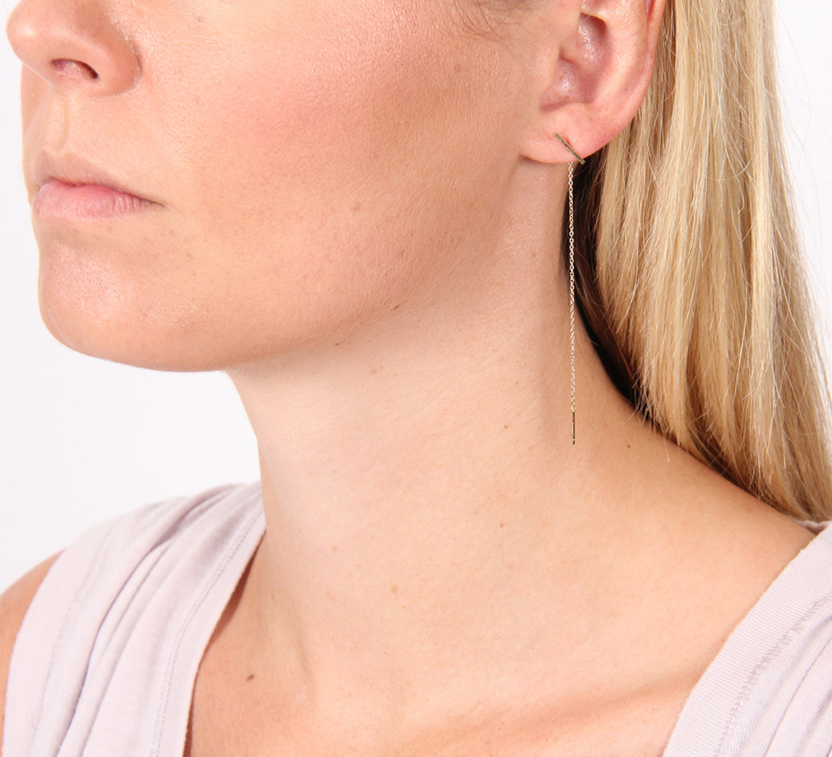 Kathleen Whitaker Staple and Chain Earring - Image 1 of 2