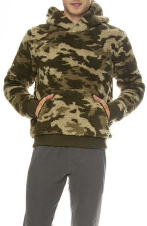 camo sherpa pullover