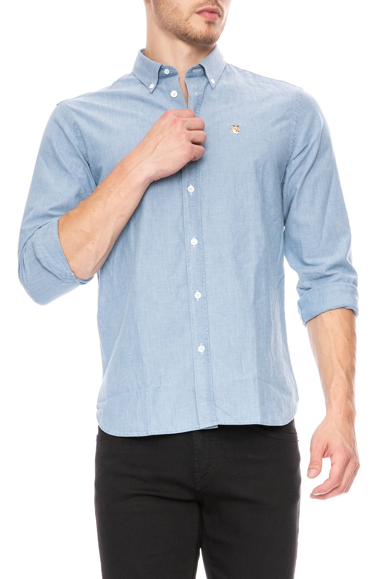 Maison Kitsune Classic Chambray Shirt - Chambray - Image 1 of 3