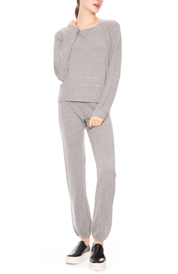 Monrow Super Soft Crew Sweatshirt - Dark Heather Monrow Super Soft Crew Sweatshirt - Dark Heather