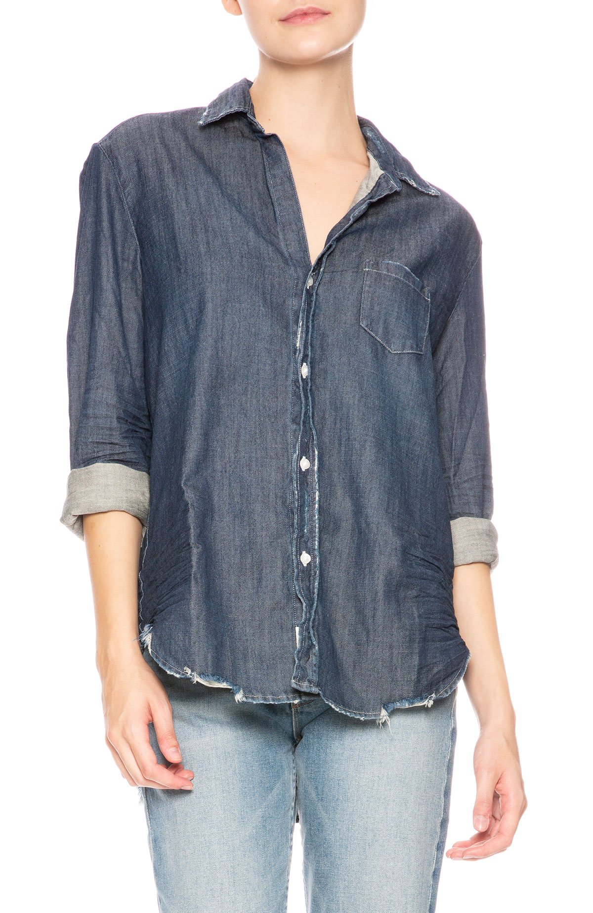 Frank & Eileen Eileen Stonewashed Button Down Shirt - Raw Rinse