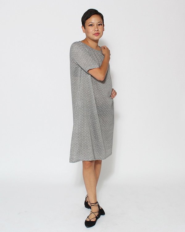 Me & Arrow Straight Dress - Dot Chambray Gauze Me & Arrow Straight Dress - Dot Chambray Gauze