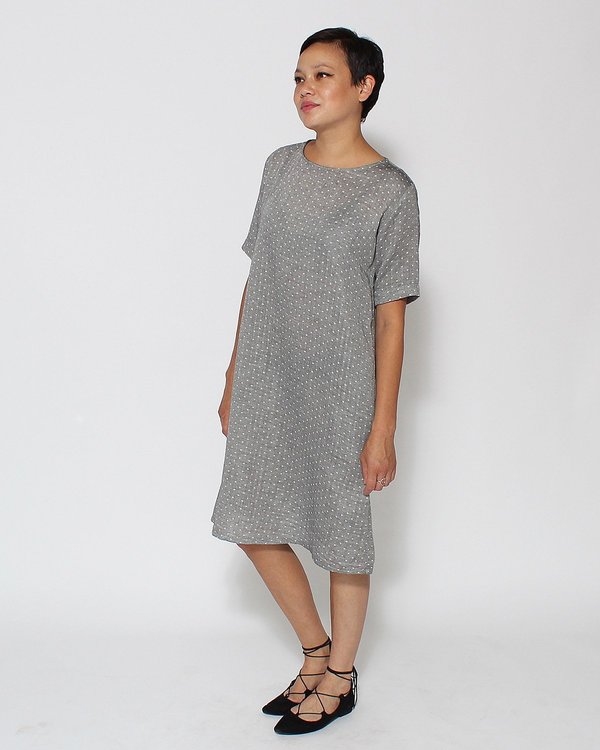 Me & Arrow Straight Dress - Dot Chambray Gauze Me & Arrow Straight Dress - Dot Chambray Gauze
