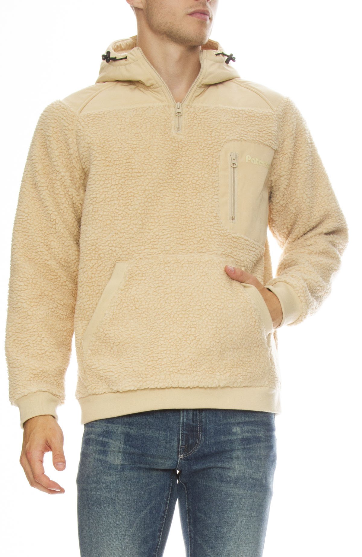 fuzzy three quarter zip