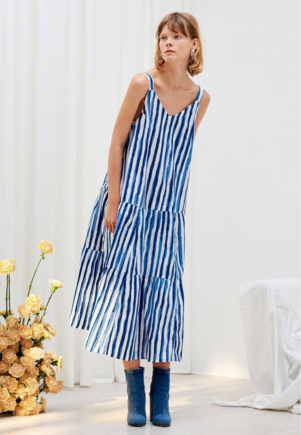 white christmas dresses Halter Neck Buckle Detail Denim Dress - Black main image 0