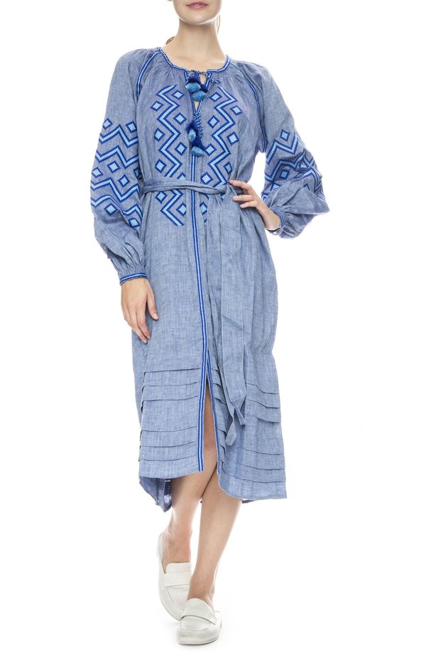 march 11 embroidered dresses Light Blue Embroidered Dress