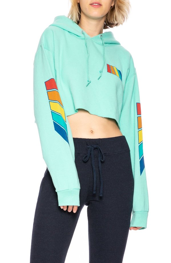 mint cropped hoodie
