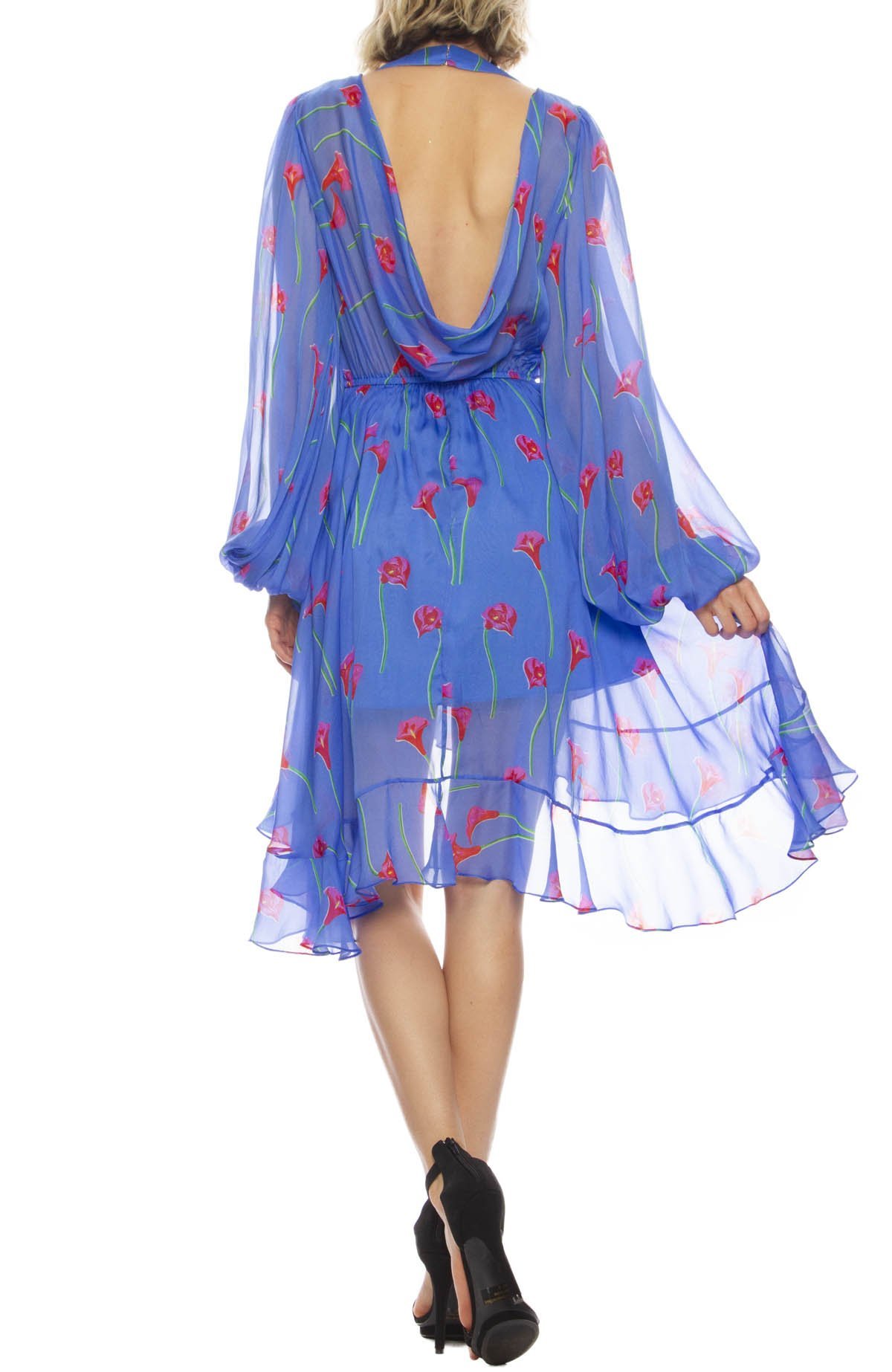 caroline constas blue floral dress Women Size XS Caroline Constas for Intermix Blue Floral Cotton Mini Dress