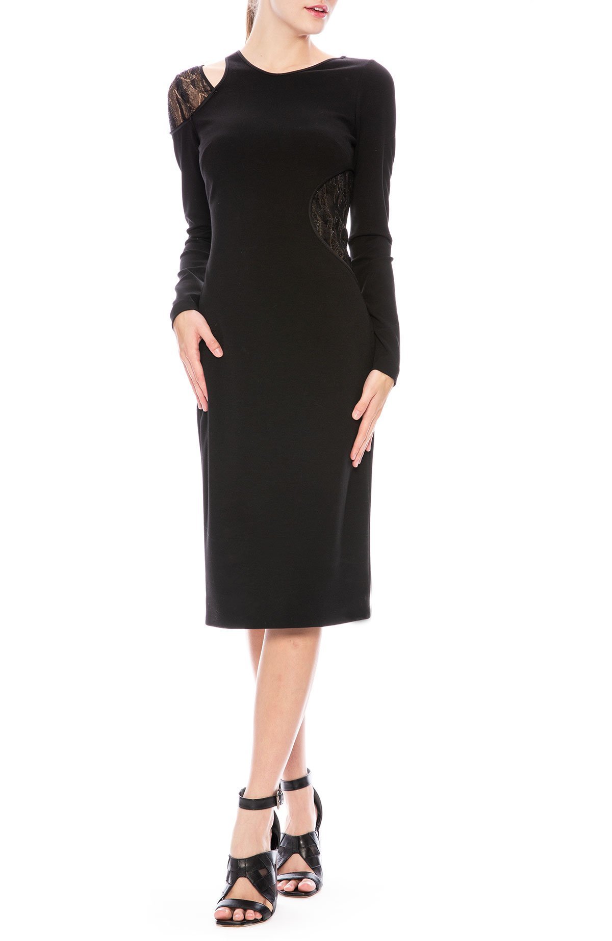 Jason Wu Ponte Long Sleeve Cocktail Dress - Black | Garmentory