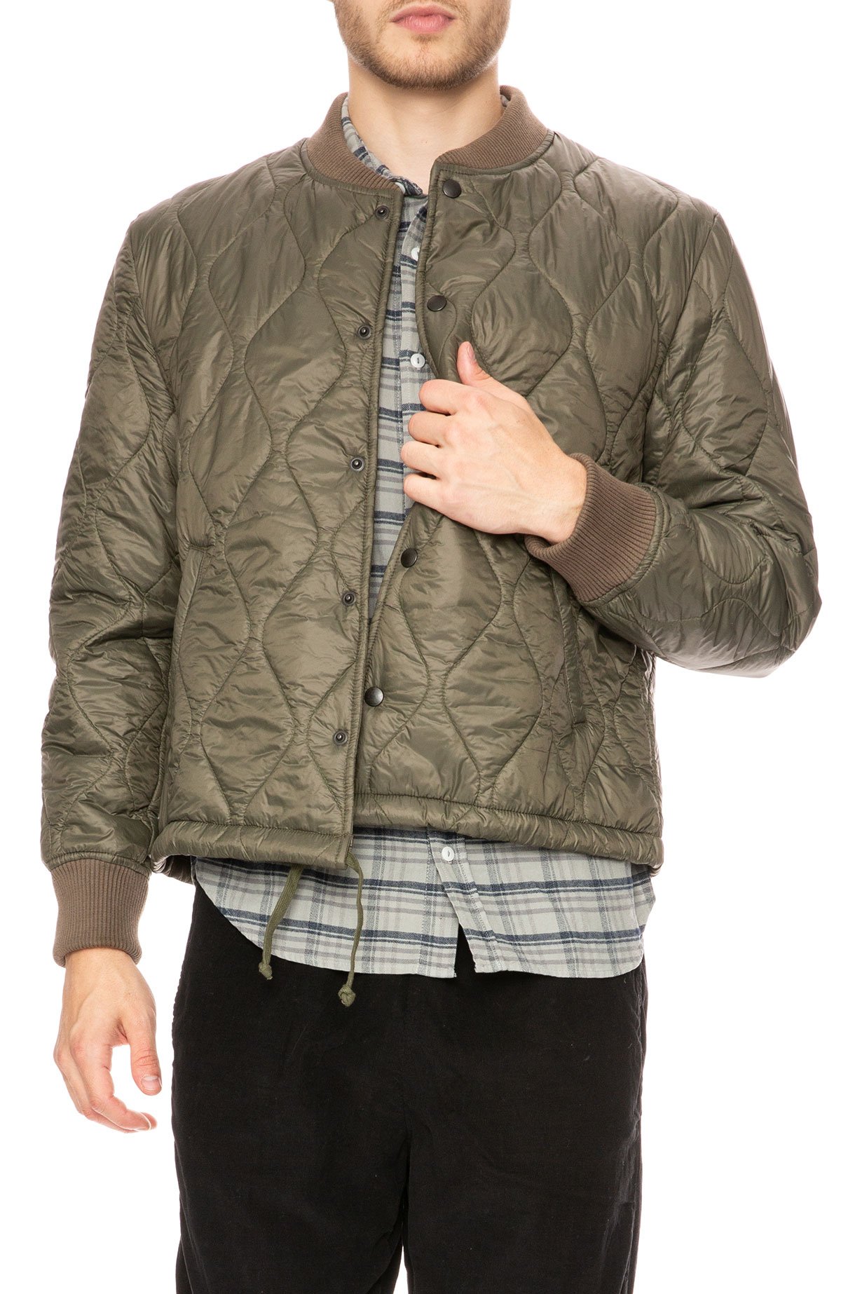 quilted nylon bomber jacket