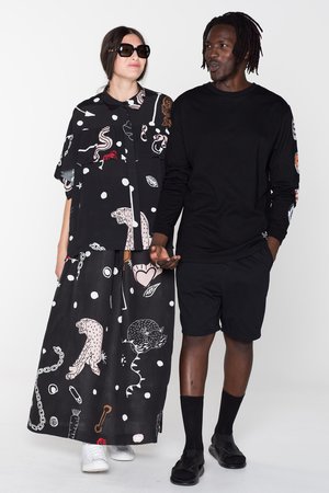 Salasai Creatures Blouse - Black Chain N Hound Print Salasai Creatures Blouse - Black Chain N Hound Print