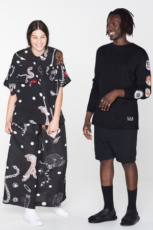 Salasai Creatures Blouse - Black Chain N Hound Print Salasai Creatures Blouse - Black Chain N Hound Print