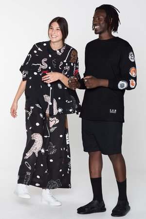 Salasai Creatures Blouse - Black Chain N Hound Print Salasai Creatures Blouse - Black Chain N Hound Print