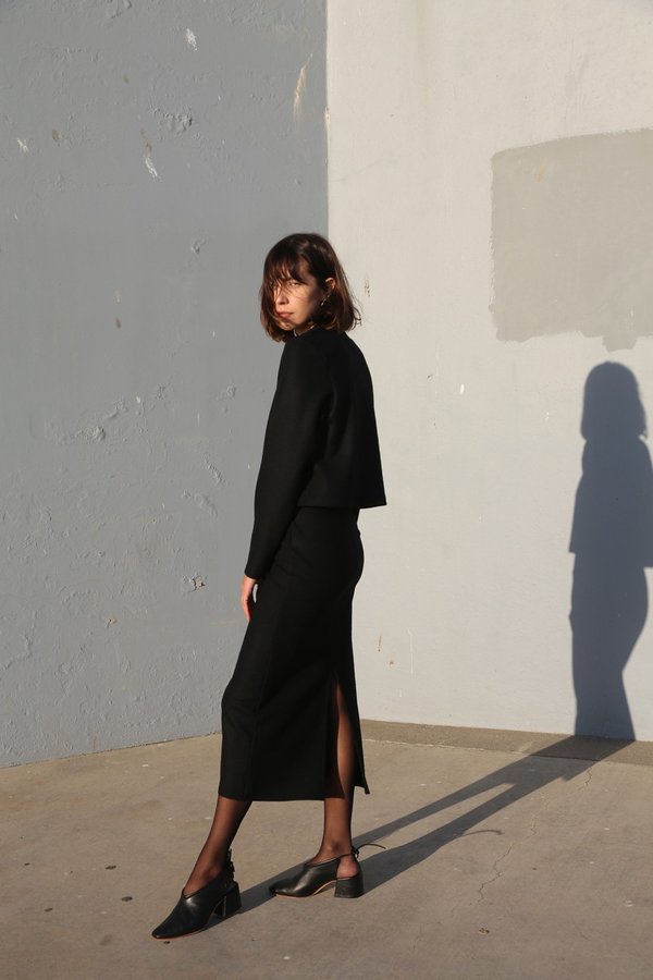 Waltz Wool Jersey Pullover in Black Waltz Wool Jersey Pullover in Black