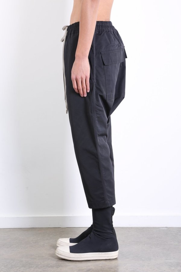 Rick Owens Drawstring Cropped Pant - black | Garmentory