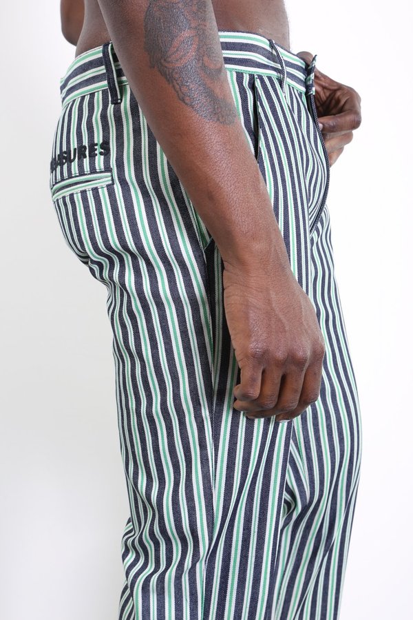 pleasures striped denim