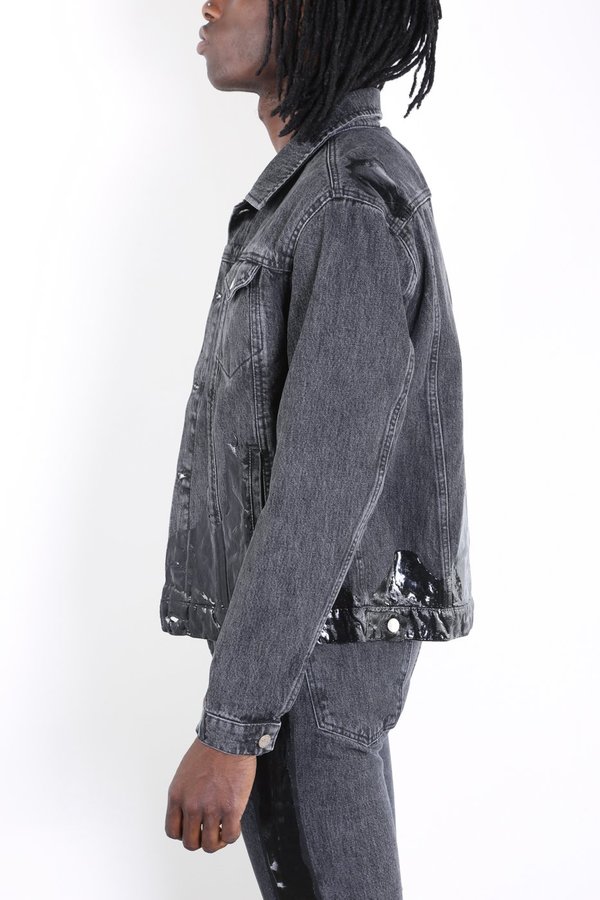 Misbhv Wet Print Denim Jacket - Black Washed | Garmentory