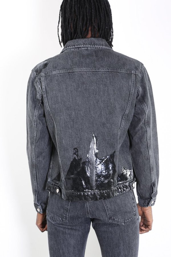 Misbhv Wet Print Denim Jacket - Black Washed | Garmentory