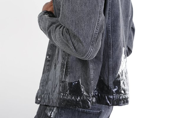 Misbhv Wet Print Denim Jacket - Black Washed | Garmentory