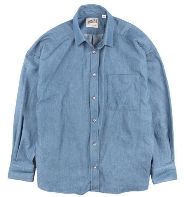 Naked & Famous Denim Bleached Easy Shirt - Indigo Pale Naked & Famous Denim Bleached Easy Shirt - Indigo Pale