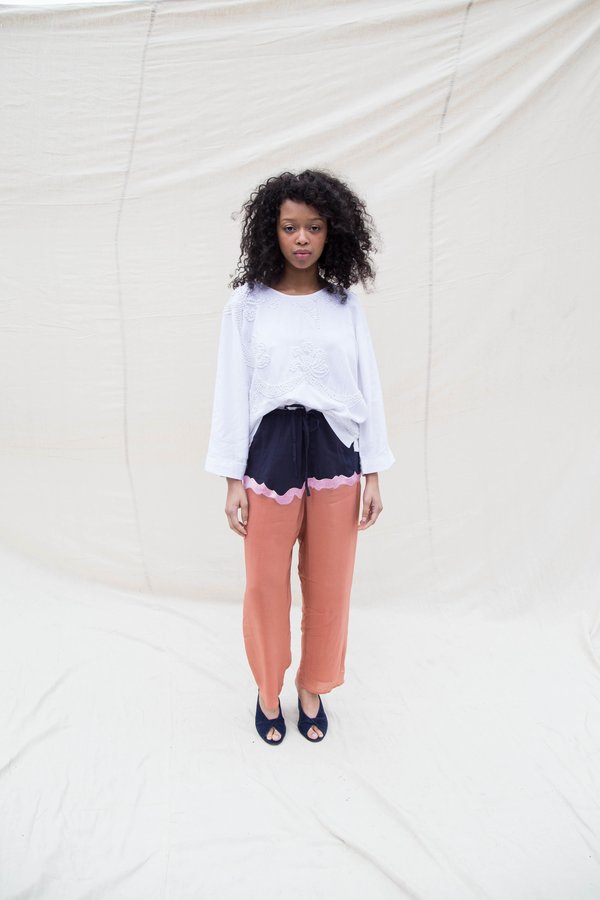 Nikki Chasin ENZO DRAWSTRING PANTS - NAVY/PECAN Nikki Chasin ENZO DRAWSTRING PANTS - NAVY/PECAN
