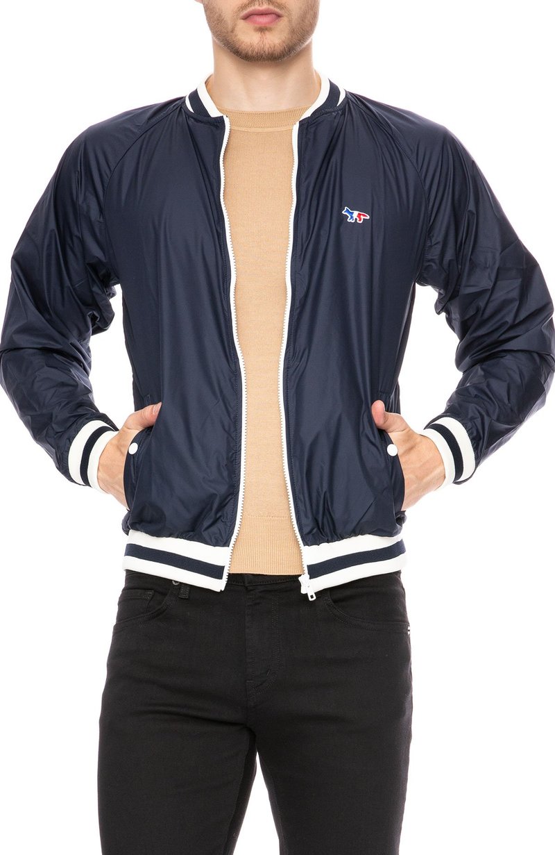 Maison Kitsune Windbreaker Jacket - Navy | Garmentory
