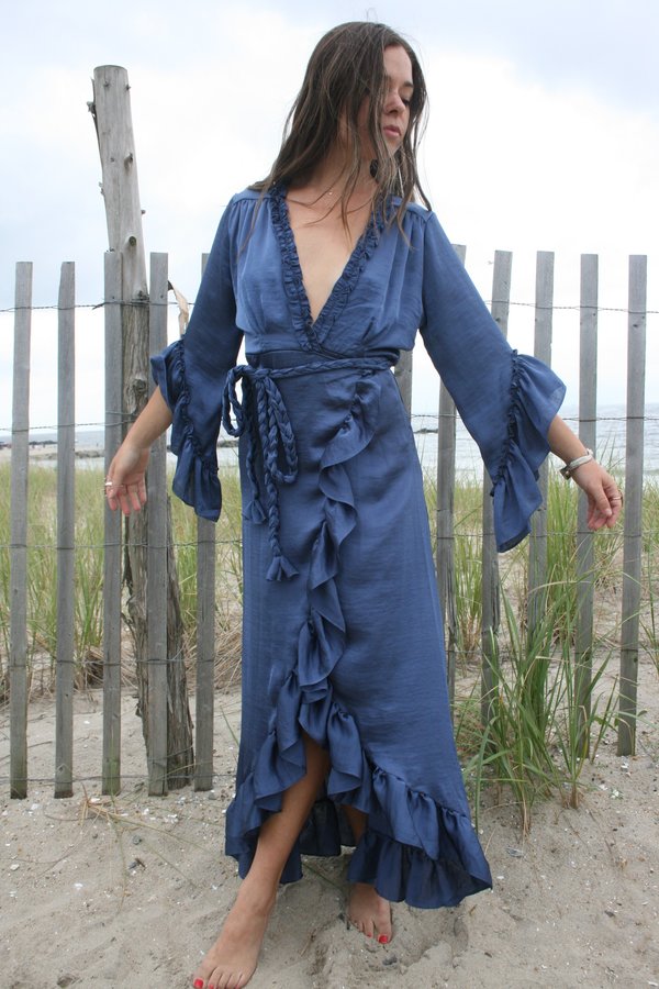 MISA | Alina Wrap Dress - Cobalt Blue | Garmentory