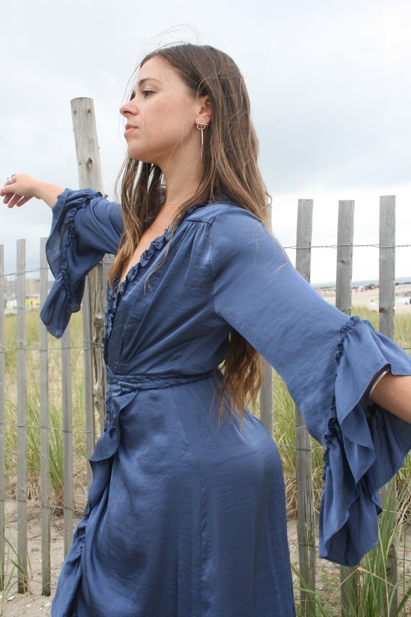 MISA | Alina Wrap Dress - Cobalt Blue | Garmentory MISA | Alina Wrap Dress - Cobalt Blue | Garmentory