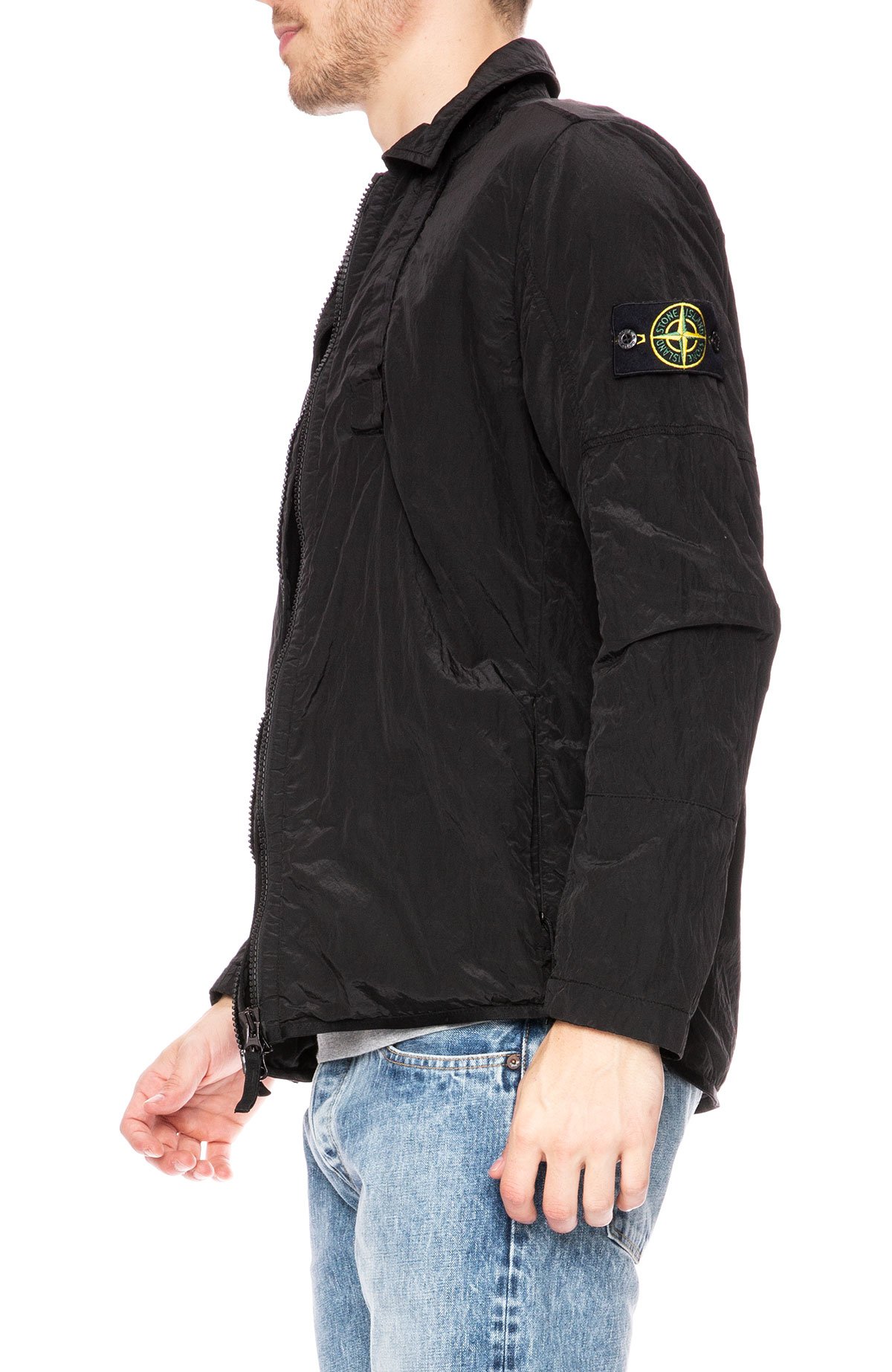 stone island zip up shirt