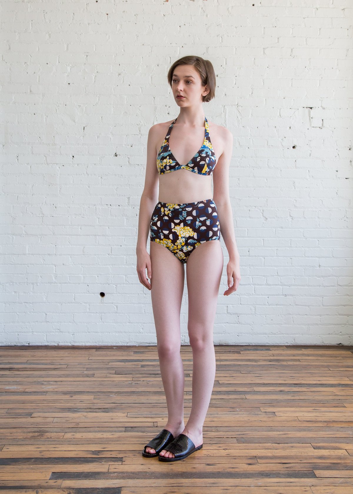 Laura Urbinati High Waist Two Piece Halter Swim - Caffe/Blue/Garofano - Image 8 of 8