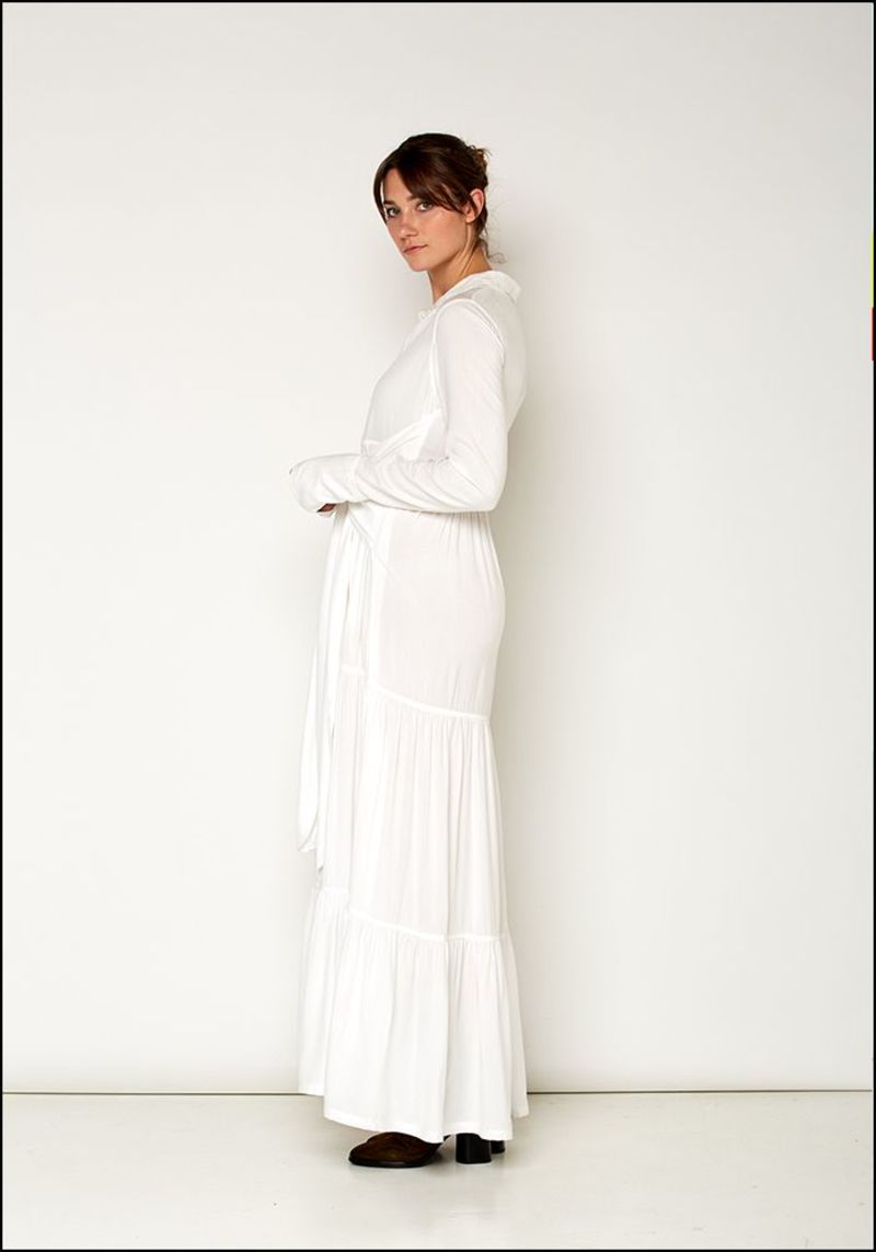 Nicholas K Wrap Maxi Dress - OFF WHITE | Garmentory