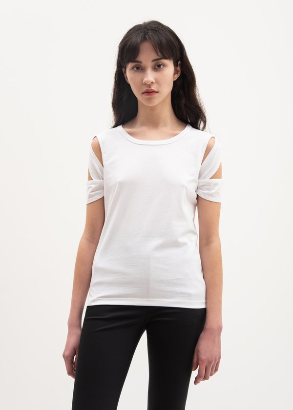 Helmut Lang Bondage Sleeve T-Shirt - White | Garmentory