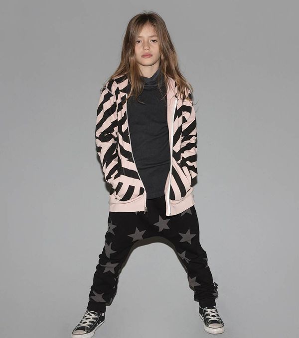 KIDS Nununu Striped Zip Hoodie - PINK KIDS Nununu Striped Zip Hoodie - PINK