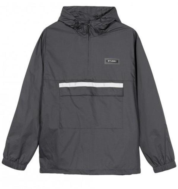 Stussy Contrast Ripstop Anorak Jacket - Black | Garmentory