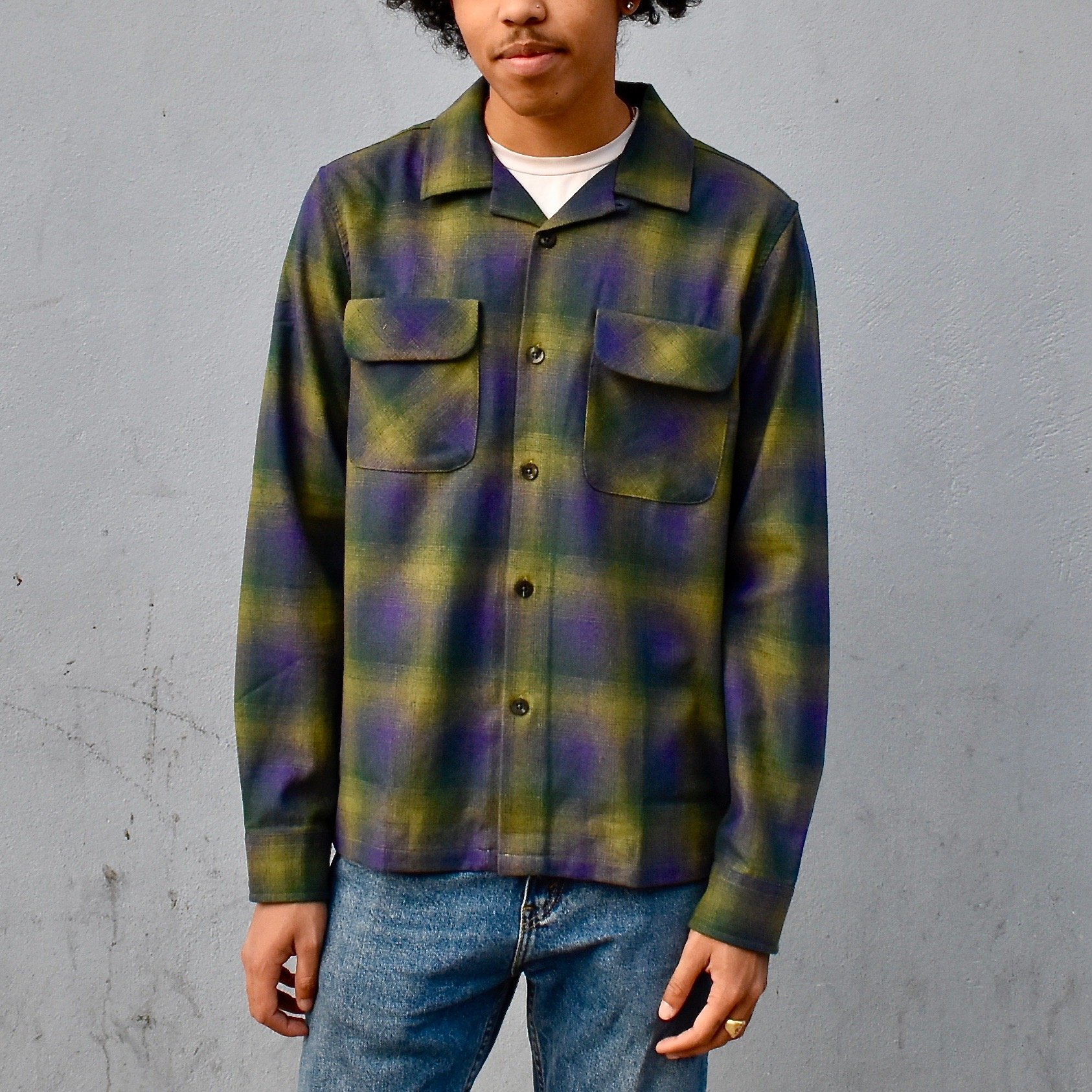 トップス old Stussy Big button Plaid LS Shirt S STUSSY】Stussy Big Button Plaid Ls Shirt (STUSSY/シャツ) 115275588