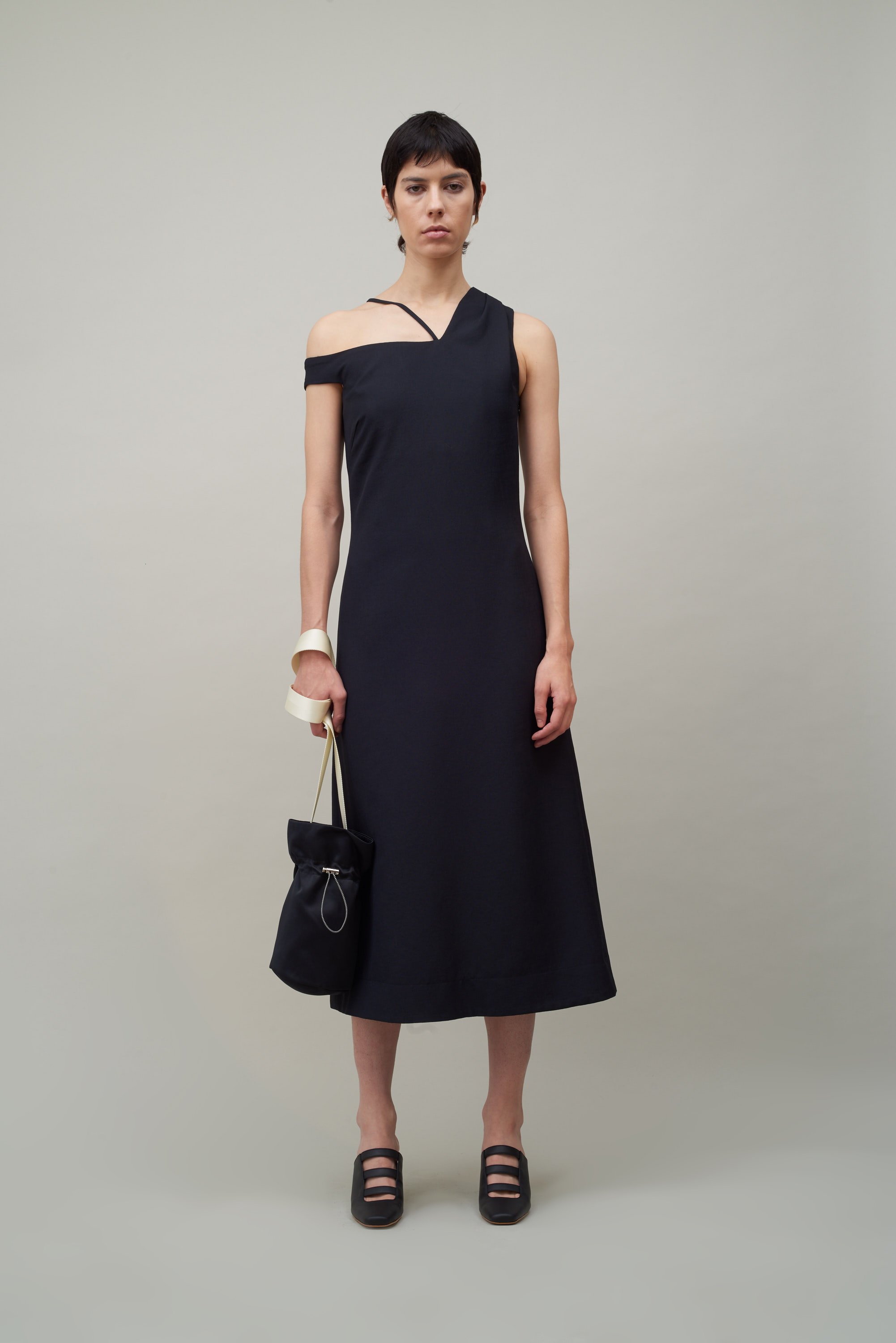 black asymmetrical dress