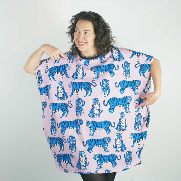 Nooworks Circle Tunic Dress - Blue Tigers | Garmentory