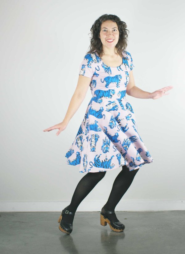 Nooworks Loretta Dress - Blue Tigers | Garmentory