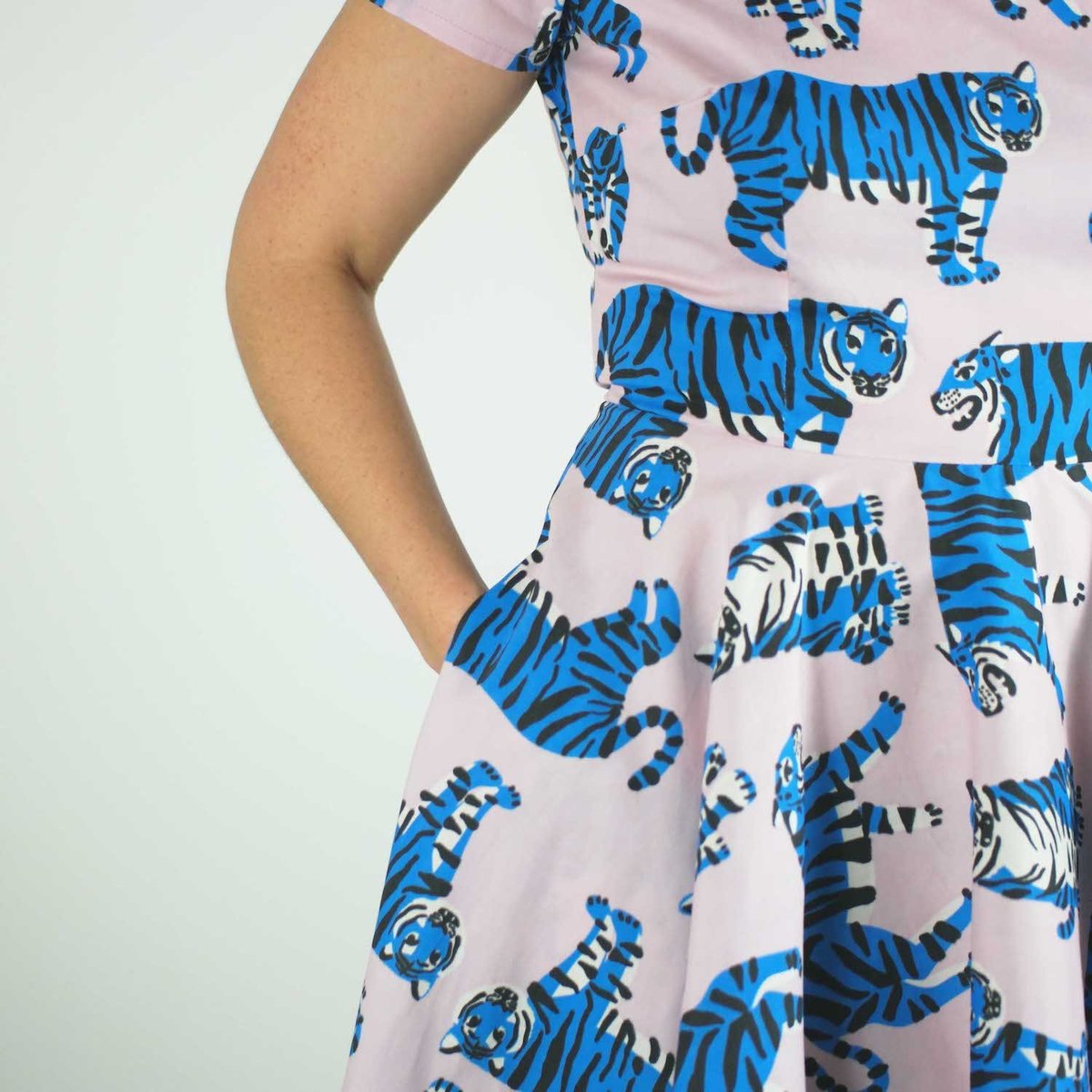 Nooworks Loretta Dress - Blue Tigers | Garmentory