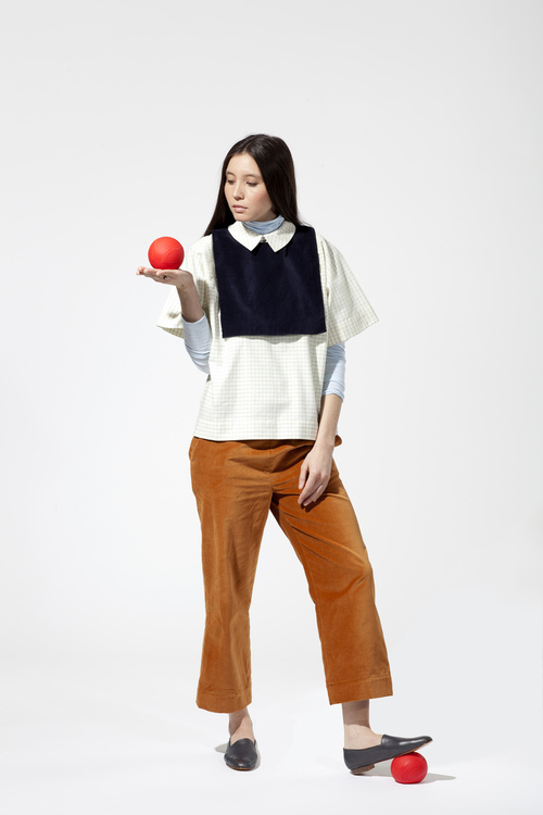 Carleen Collared Box Blouse - Windowpane Carleen Collared Box Blouse - Windowpane