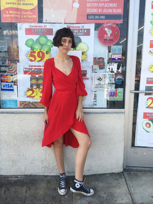 Bronze Age Angel Wrap Dress - Cherry | Garmentory Bronze Age Angel Wrap Dress - Cherry | Garmentory