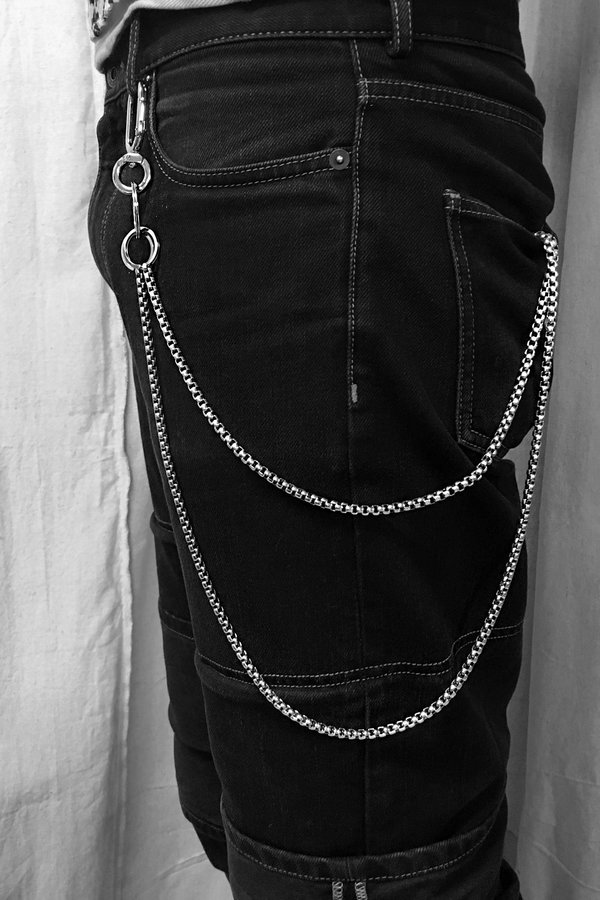 Martine Ali Double Baby Boxer Wallet Chain - Sterling silver