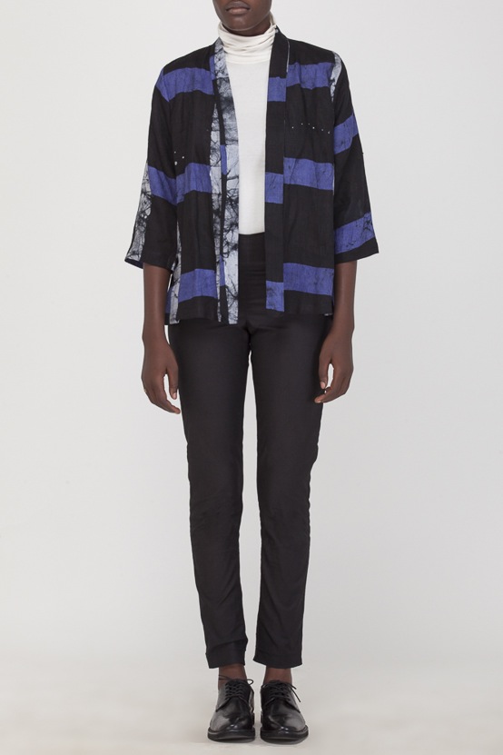 Osei-Duro Arca Jacket in Cobalt Grid Osei-Duro Arca Jacket in Cobalt Grid