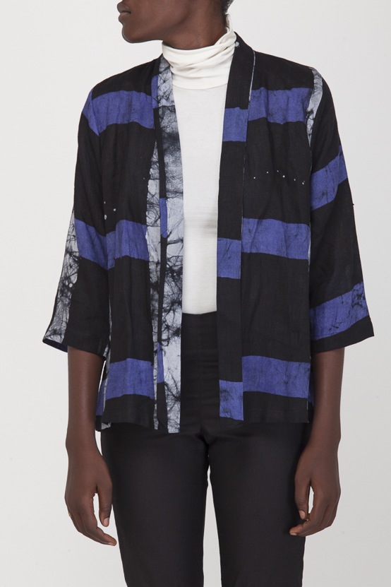 Osei-Duro Arca Jacket in Cobalt Grid Osei-Duro Arca Jacket in Cobalt Grid