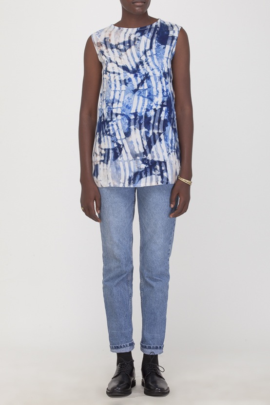 Osei-Duro Taifa Split Top in Waves Osei-Duro Taifa Split Top in Waves