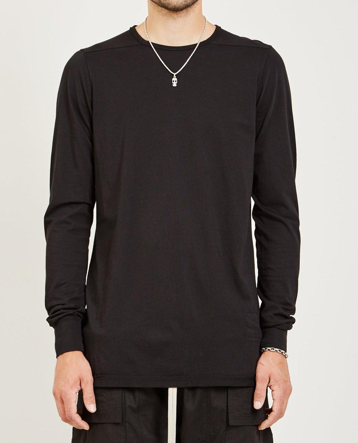 Rick Owens Drkshdw LONG SLEEVE LEVEL TEE - BLACK | Garmentory