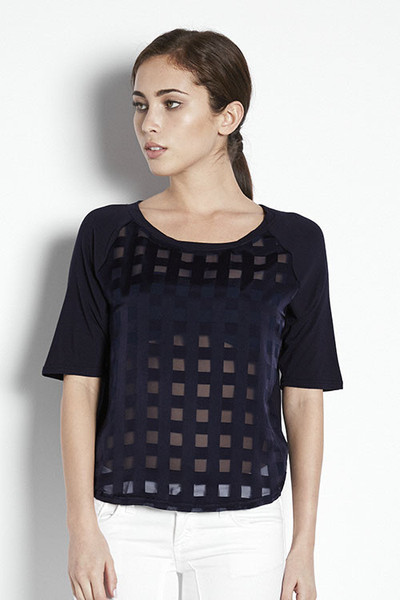 Joa Contrast Mesh Checked Shirt Joa Contrast Mesh Checked Shirt